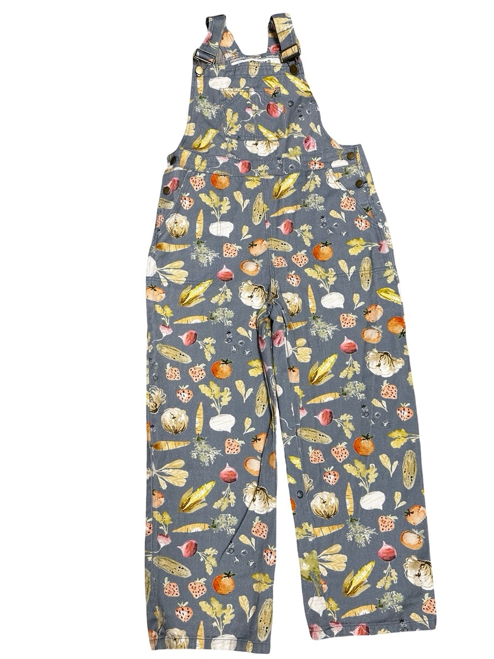 SM Wardrobe Blue Fruits Vegetable Garden Cotton Overalls Bibs Small Veggie Farm